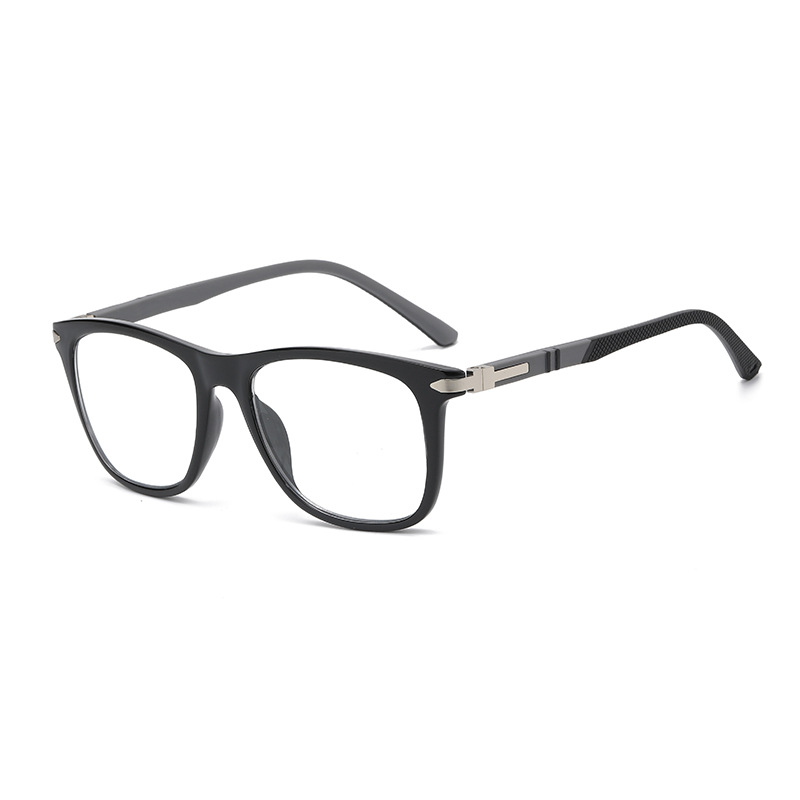 High quality fashion unisex TR90 square presbyopia metal photochromic Lenses anti blue light reading glasses for women men