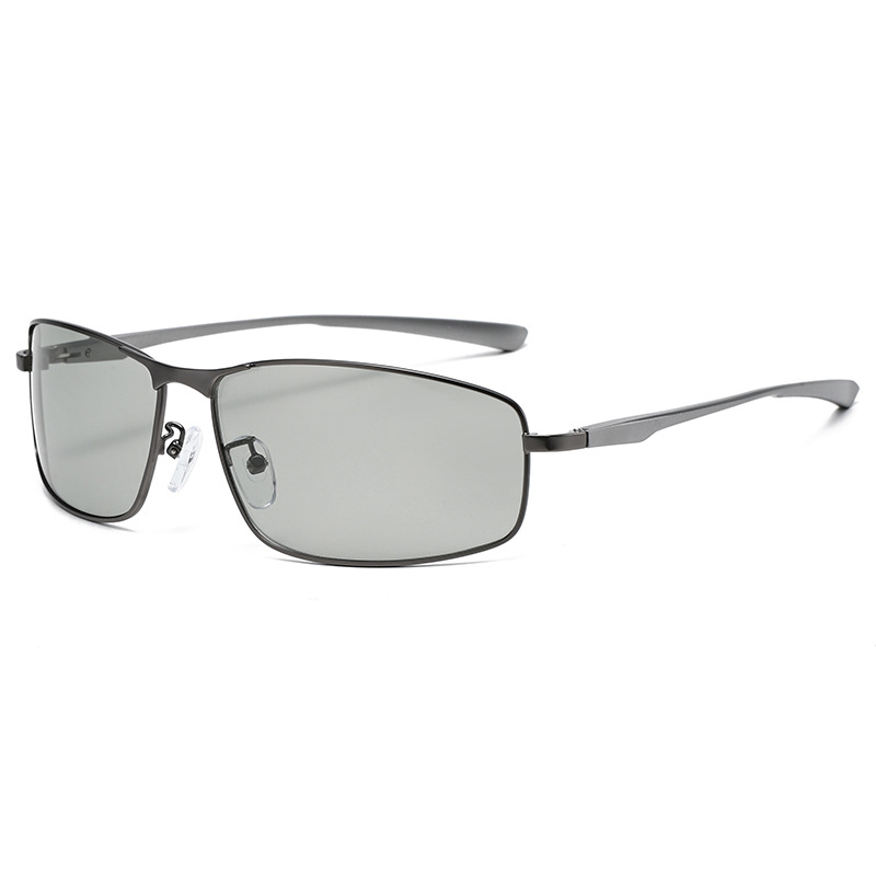 Polarized Sunglasses With Photochromic Metal Frame Sunglasses Day & Night Driving Eyewear
