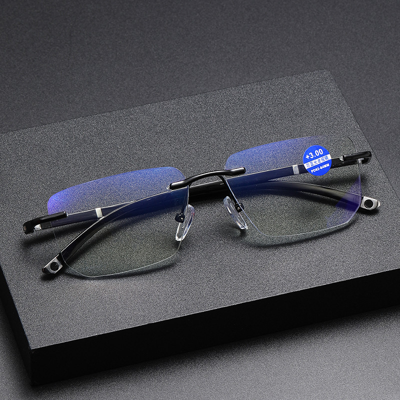 Computer Reading Glasses, Reduce Eyestrain Rimless Frame Progressive Glasses ,Presbyopia Reading Glasses Anti blue Light (1).jpg