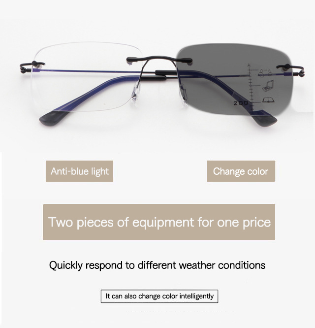  Titanium Anti Blue Light Photochromic Glasses (8)t7x