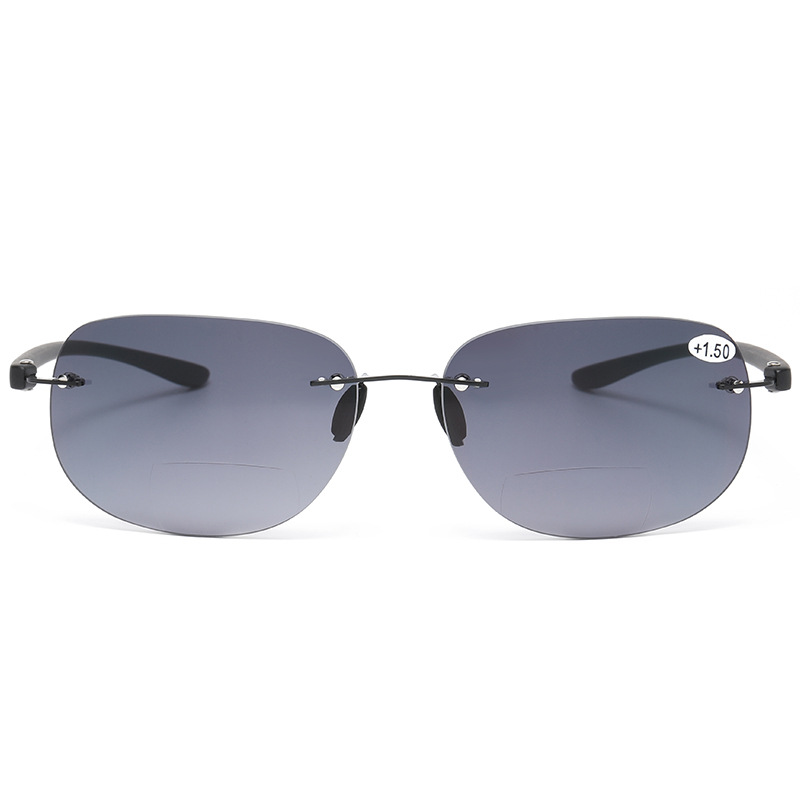 Ultra Lightweight Rimless Bifocal Reading Glasses UV Protection Sunglasses Anti Blue Light Blocking Sun Readers for Men Women