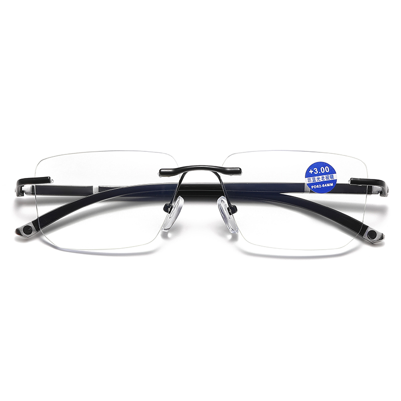 Computer Reading Glasses, Reduce Eyestrain Rimless Frame Progressive Glasses ,Presbyopia Reading Glasses Anti blue Light (4).jpg
