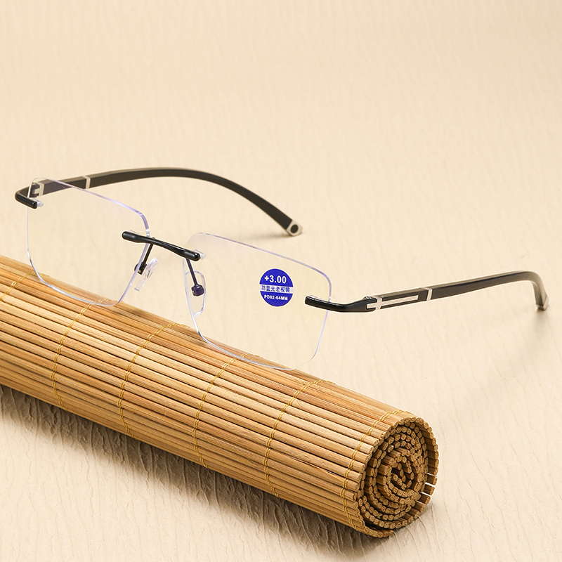 Computer Reading Glasses, Reduce Eyestrain Rimless Frame Progressive Glasses ,Presbyopia Reading Glasses Anti blue Light (2).jpg