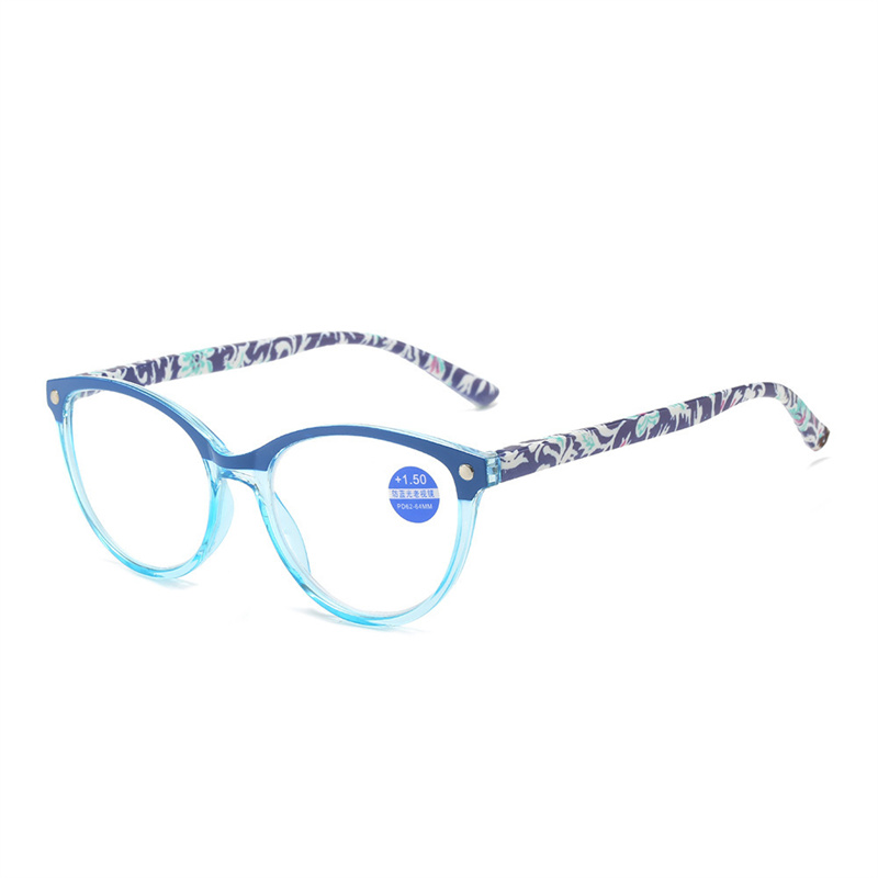 Computer Round Reading Glasses Women Anti Eyestrain Blue Light Blocking Glasses for Reading